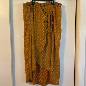 Asymmetrical Mustard Polka Dot Skirt